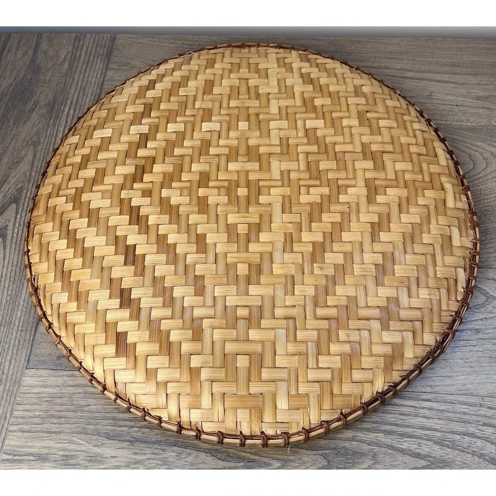 Vintage Chinese Style Bamboo Winnowing Basket Tray 16